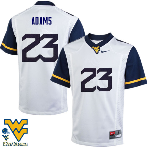 Men #23 Jordan Adams West Virginia Mountaineers College Football Jerseys-White